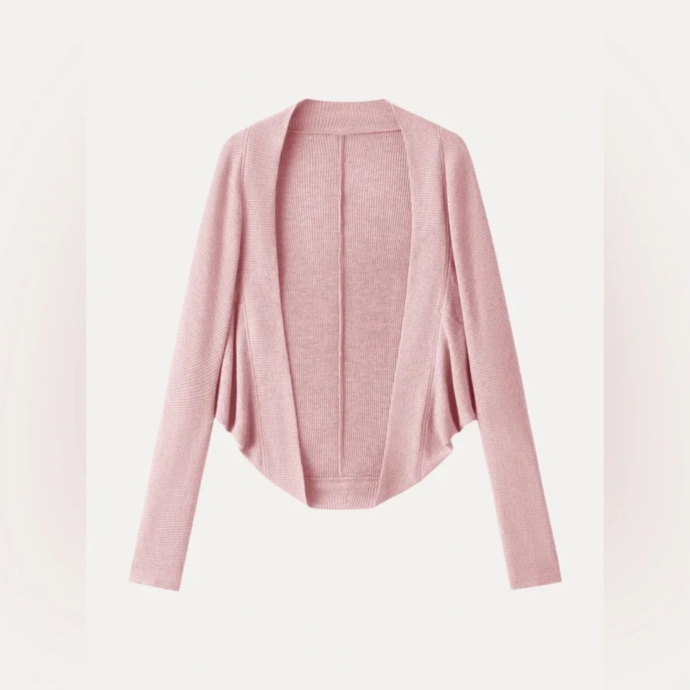 New OGL Classic Cozy Knit Shrug Sweater Pink Size Medium - Picture 7 of 9